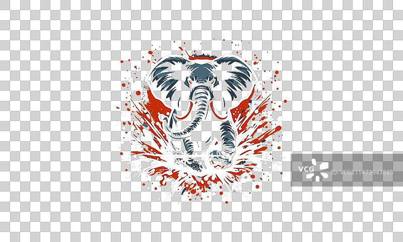 愤怒奔跑的大象设计图片素材