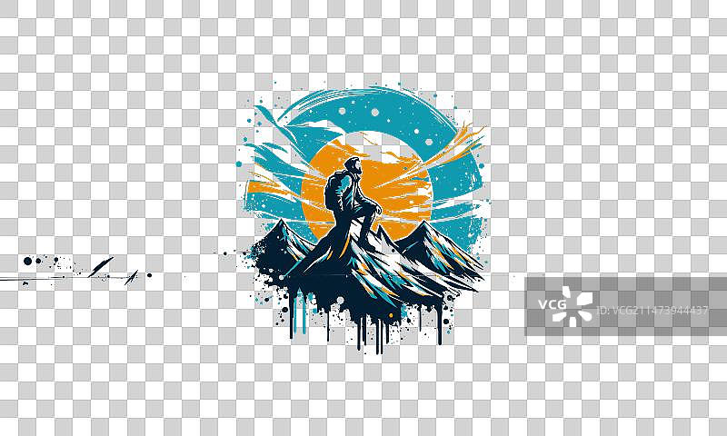 山上的男人艺术作品设计图片素材