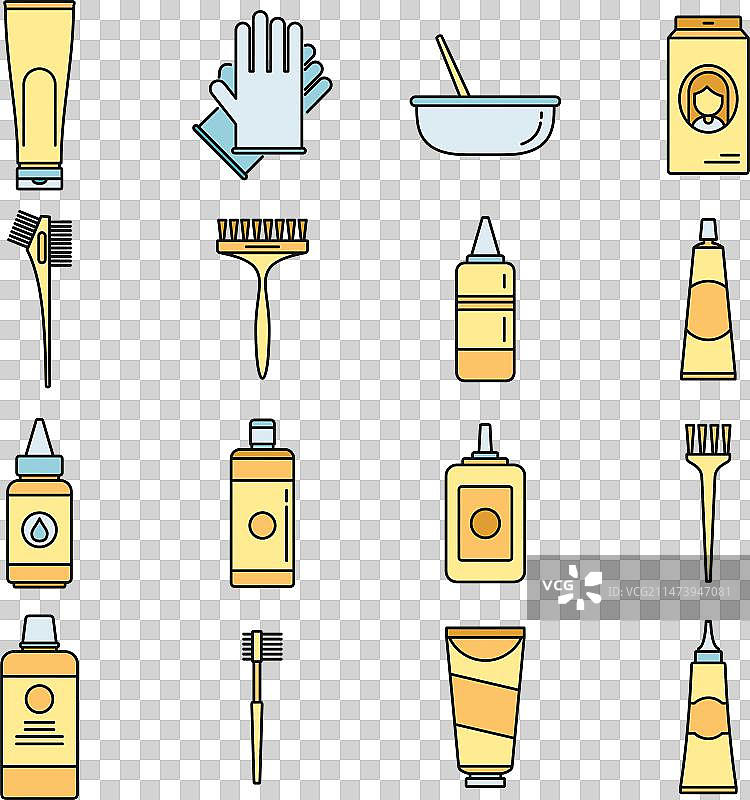 女性染发颜色图标合集图片素材