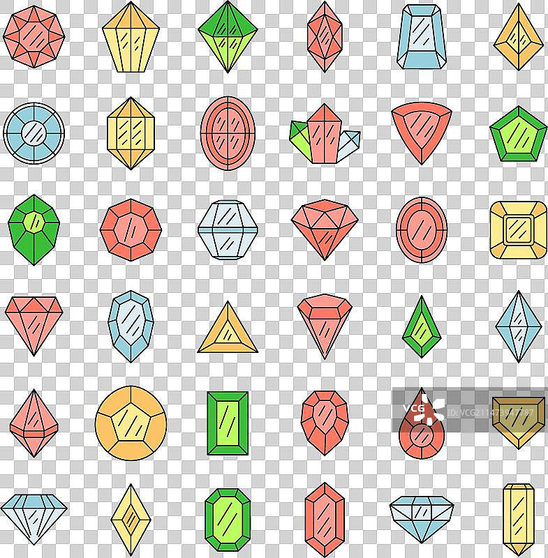 宝石图标彩色合集图片素材