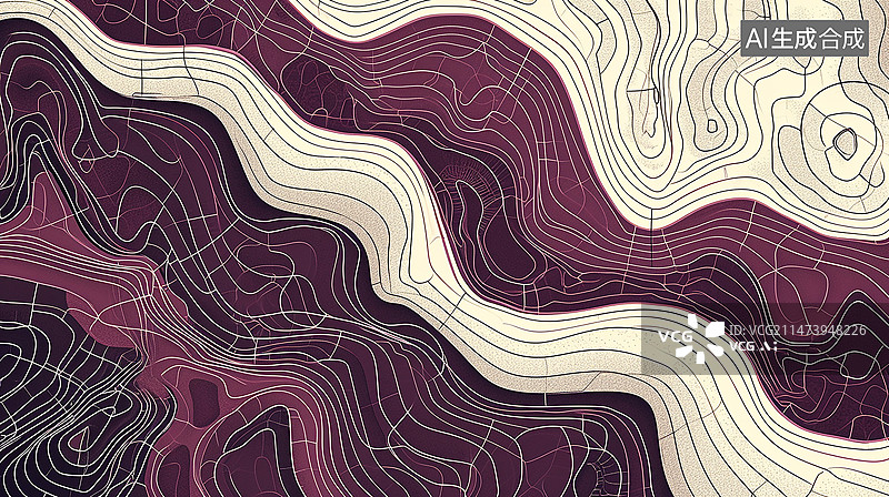 【AI数字艺术】等高线图片素材