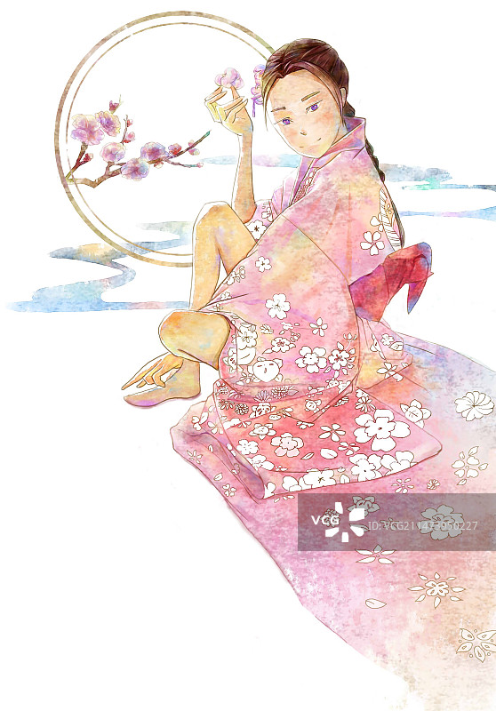 樱花女孩图片素材