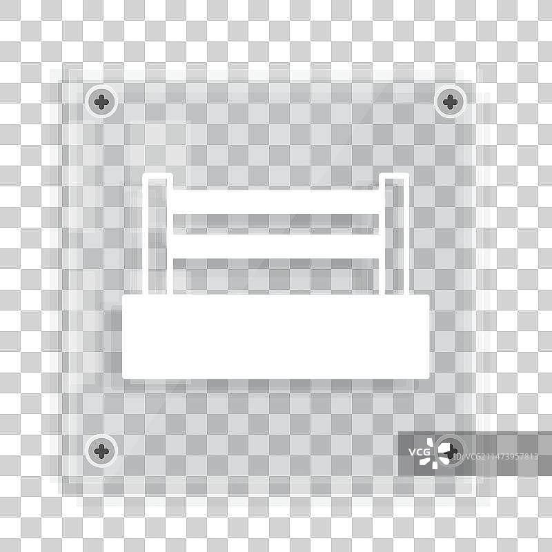 灰色背景上的白色拳击台图标图片素材