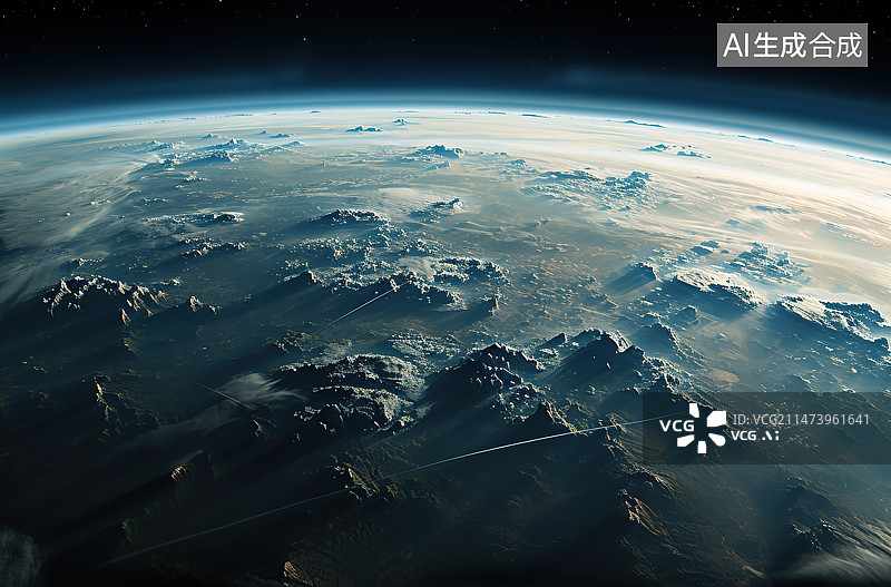 【AI数字艺术】飞机上的鸟瞰图片素材