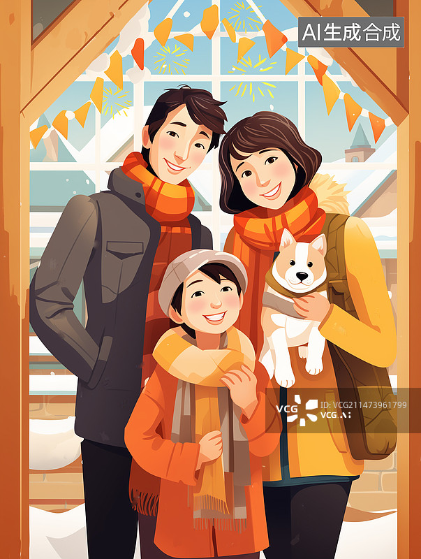 【AI数字艺术】全家福合影图片素材