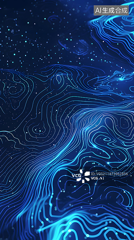 【AI数字艺术】等高线海拔科技背景图片素材