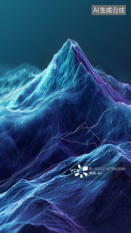 【AI数字艺术】等高线海拔科技背景图片素材