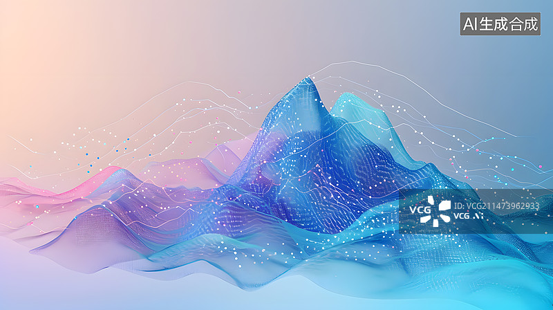 【AI数字艺术】等高线海拔科技背景图片素材