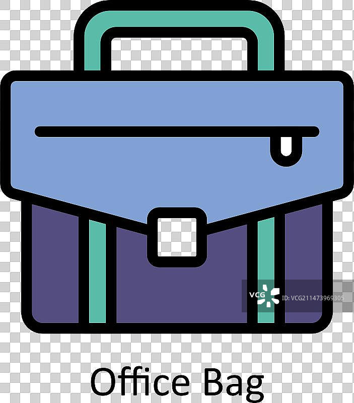 装满物品的公文包轮廓图标设计图片素材