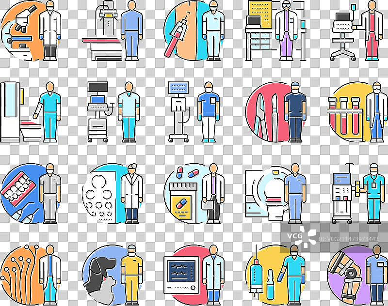 医疗技术员图标集图片素材