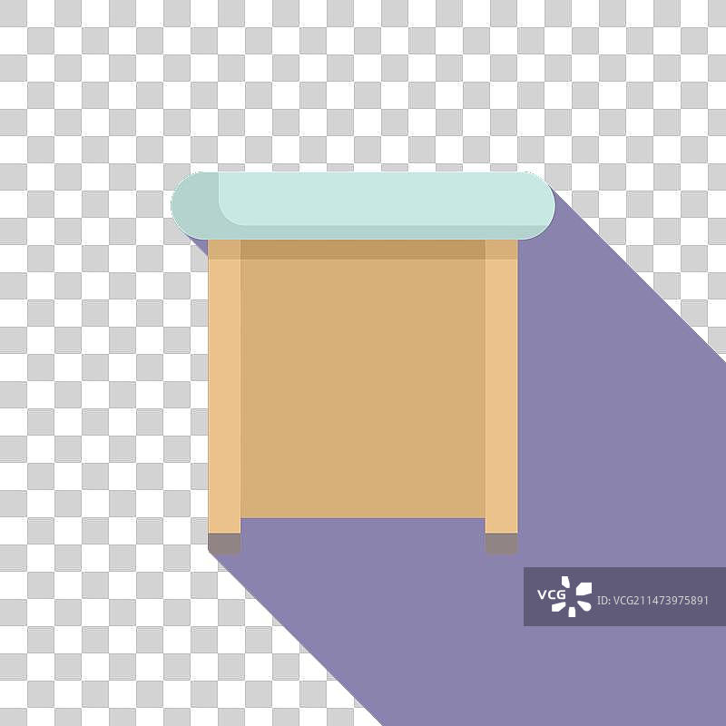 无靠背椅图标扁平户外家具图片素材