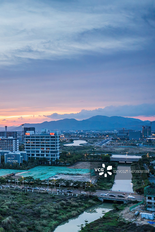 海南三亚崖州湾科技城夜景航拍图片素材