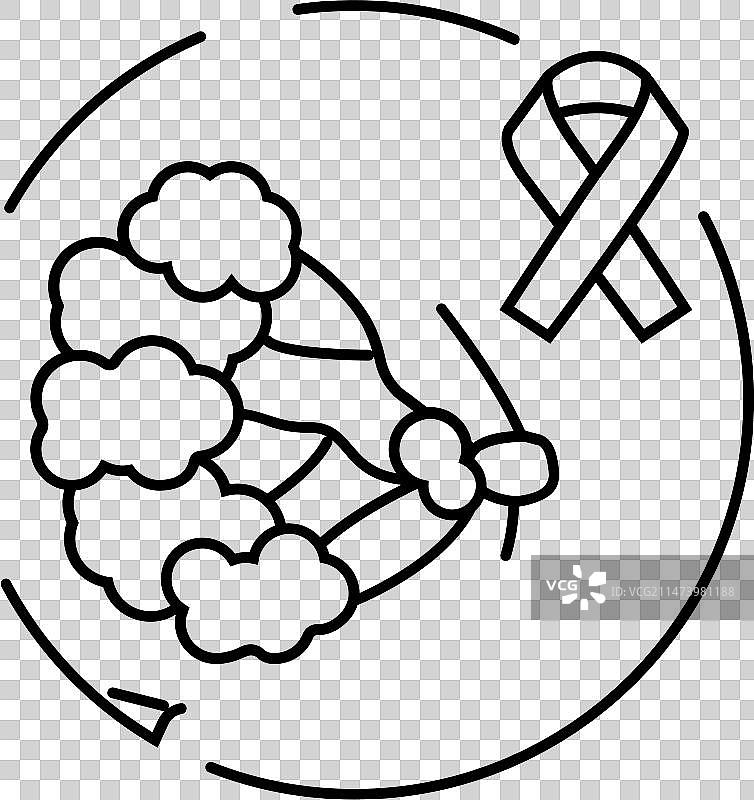 导管乳腺癌线性图标图片素材