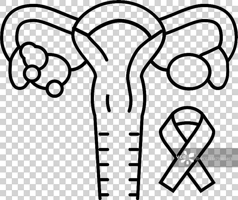 子宫内膜癌线条图标图片素材