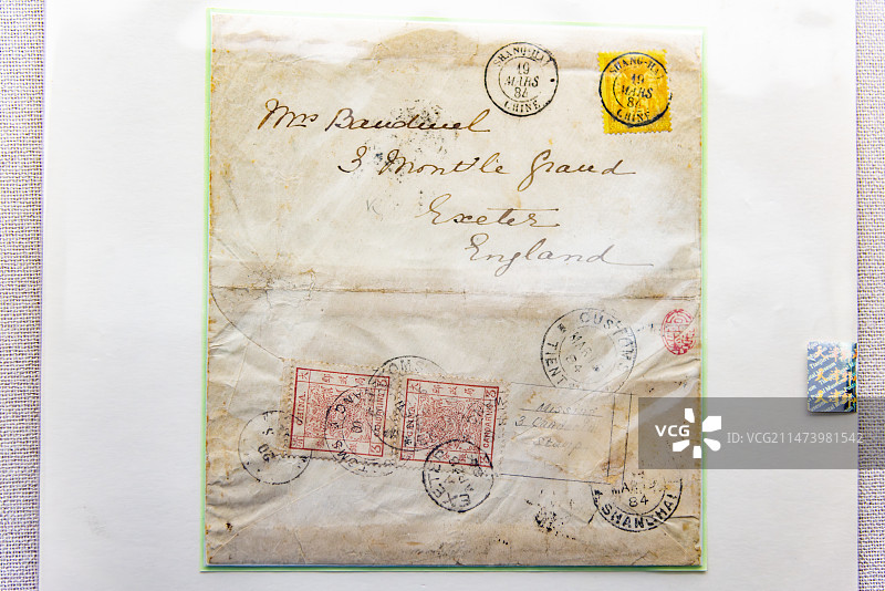 清代大龙邮票实寄信封图片素材