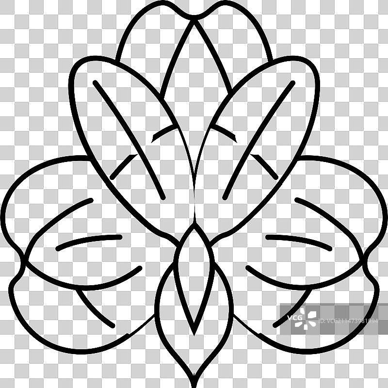 六出花盛开的春天线条图标图片素材