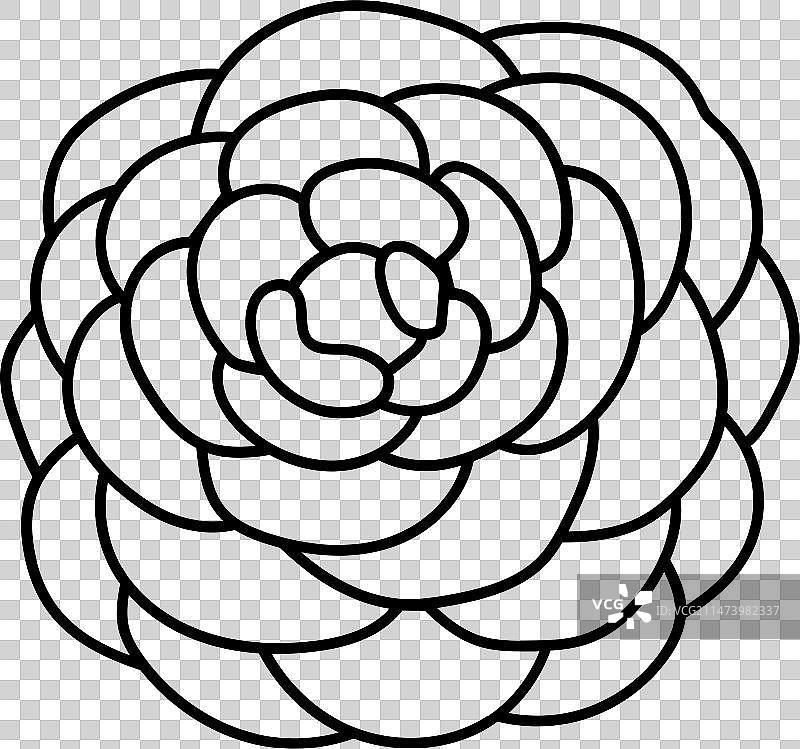 山茶花春季线性图标图片素材