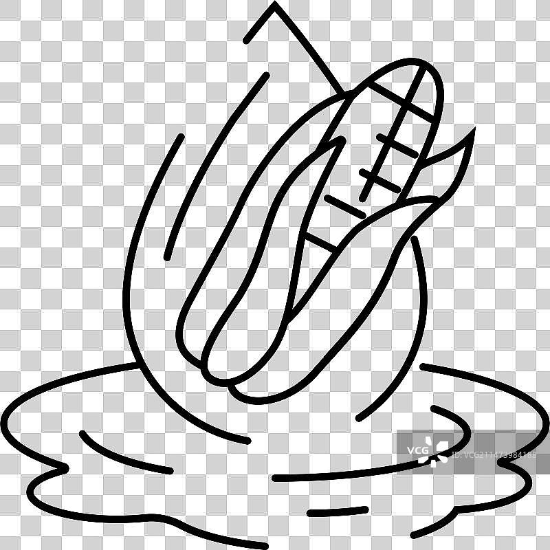 玉米油黄色线条图标图片素材