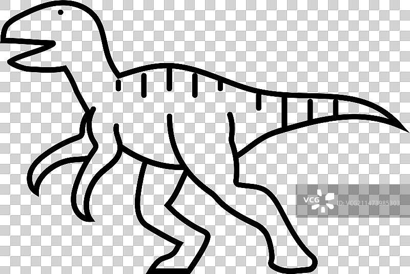 恐爪龙恐龙动物线条图标图片素材