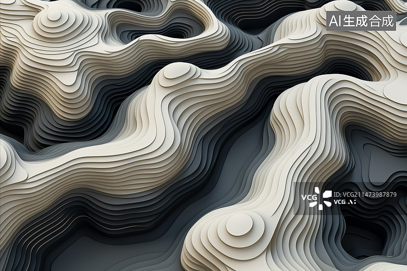 【AI数字艺术】金属色科技感等高线背景图图片素材