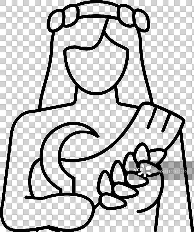 德墨忒尔希腊神话线条图标图片素材