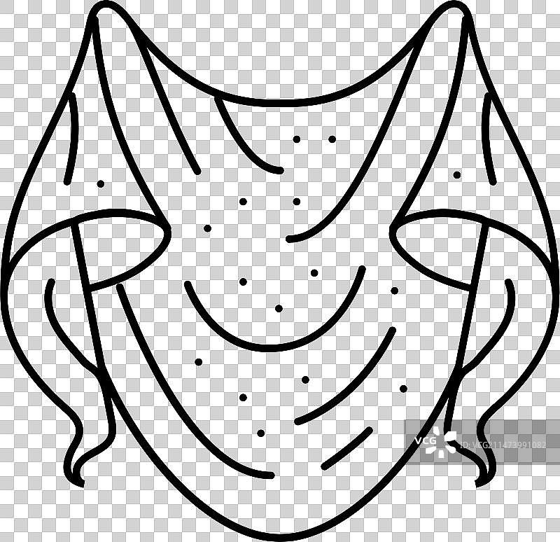 针织羊毛披肩线性图标图片素材