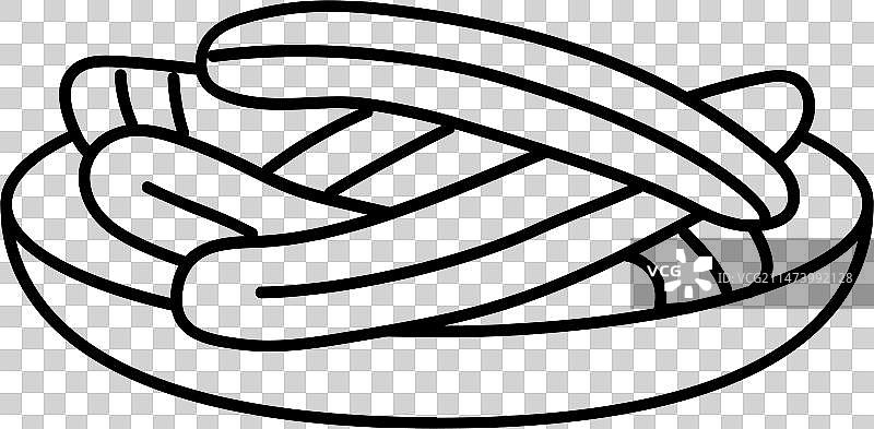 西班牙油条巧克力甜食线性图标图片素材