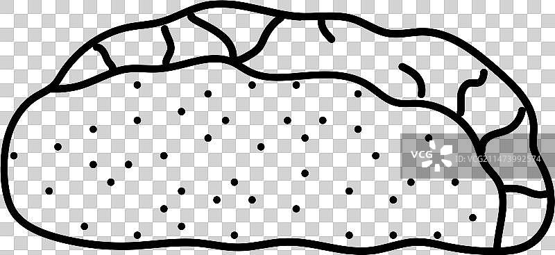 杏仁意大利脆饼食品零食线条图标图片素材