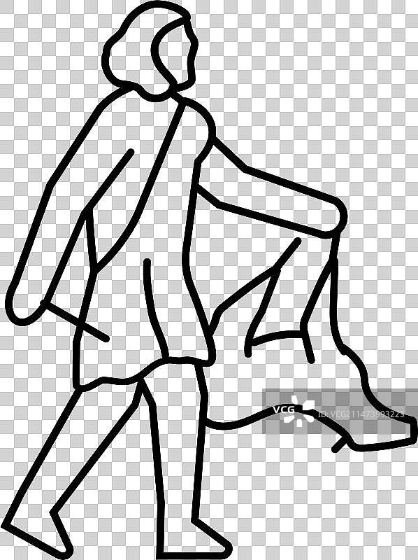 狩猎采集人类进化线条图标图片素材