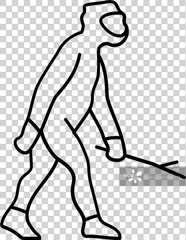 直立人进化线性图标图片素材