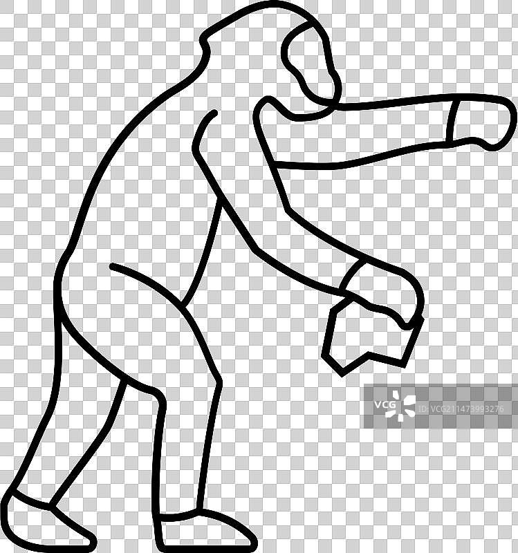 南方古猿人类进化线条图标图片素材