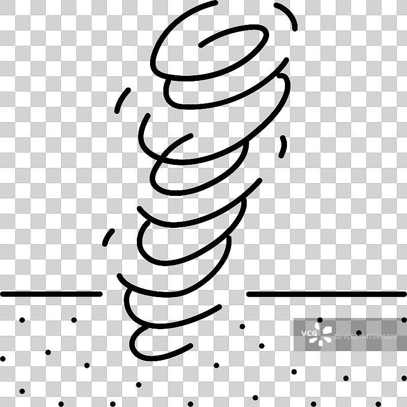 火星尘暴星球线性图标图片素材