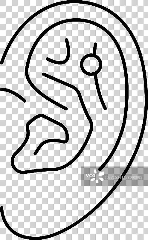 扁平风耳钉穿刺线条图标图片素材