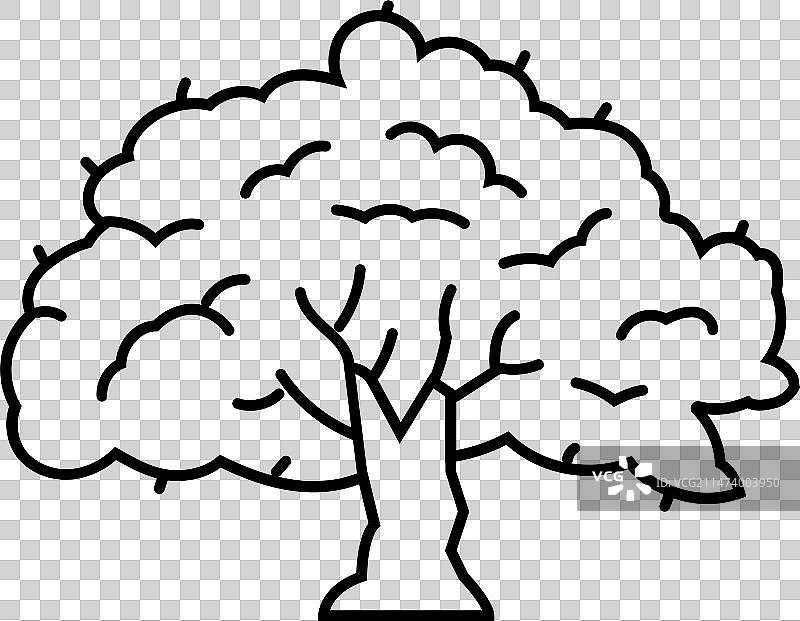 菩提树佛教线性图标图片素材