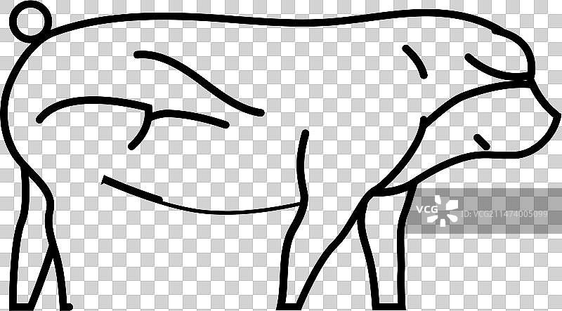 杜洛克猪品种线条图标图片素材