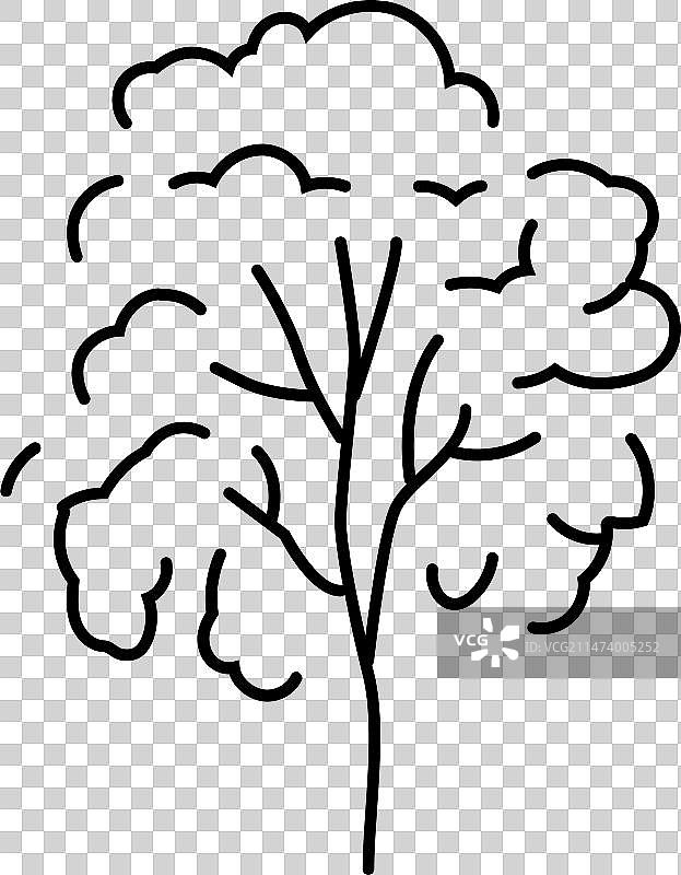 红木树丛林亚马逊线条图标图片素材