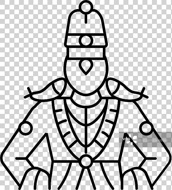 印度教神祇维托巴线条图标图片素材