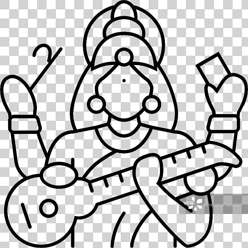 印度教萨拉斯瓦蒂神图片素材