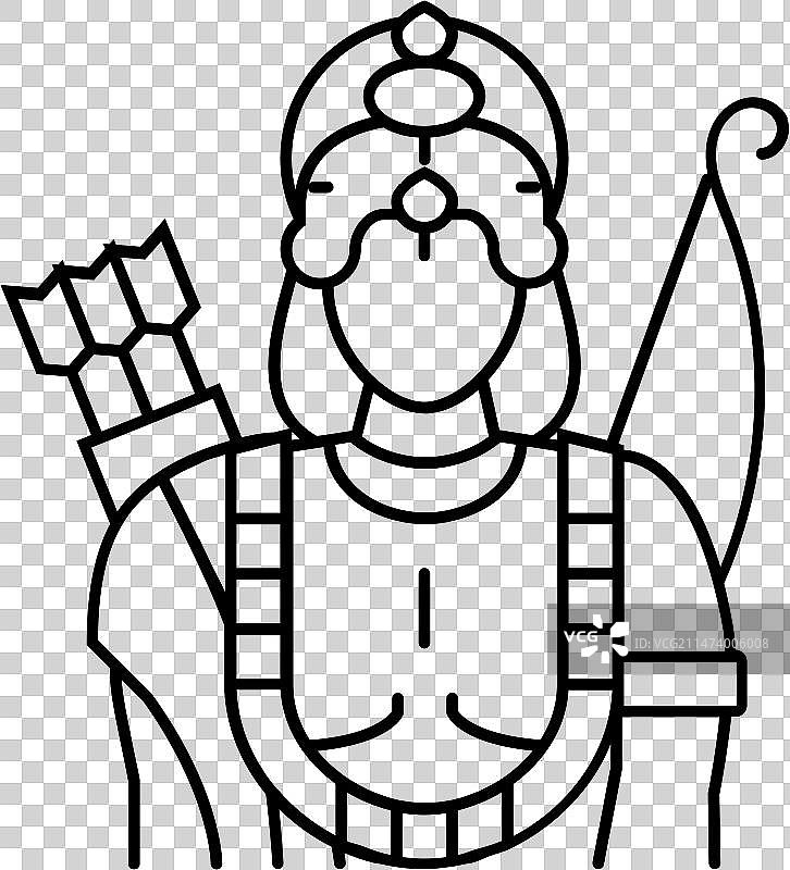 印度神羊线性图标图片素材