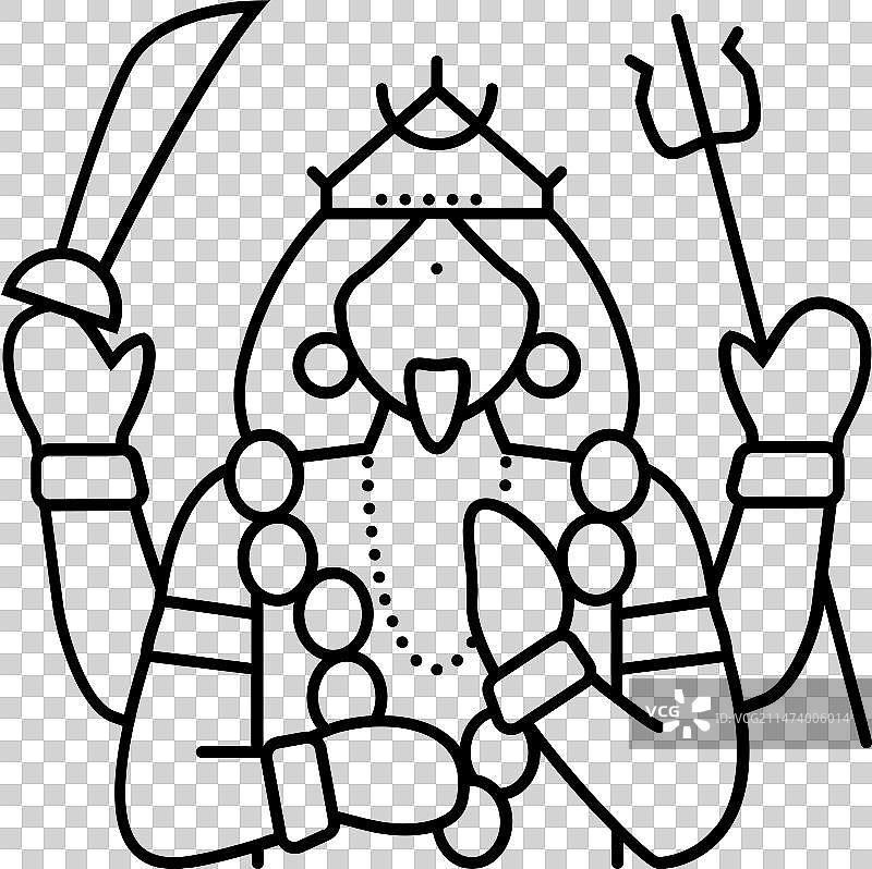 卡莉神印度线条图标图片素材