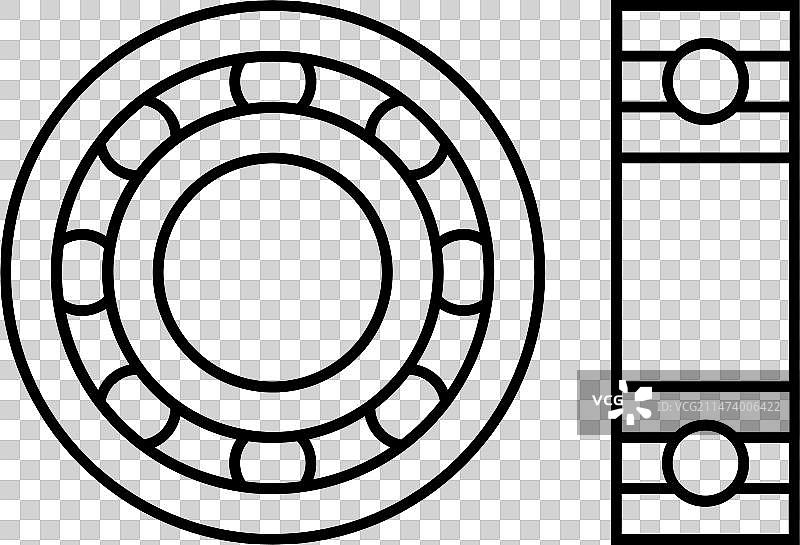 轴承设计机械工程师线性图标图片素材