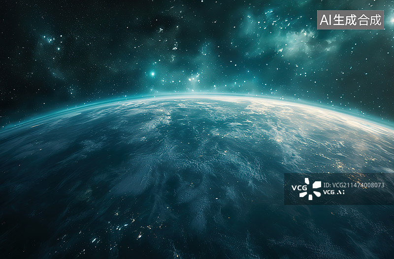 【AI数字艺术】星空银河下的道路图片素材