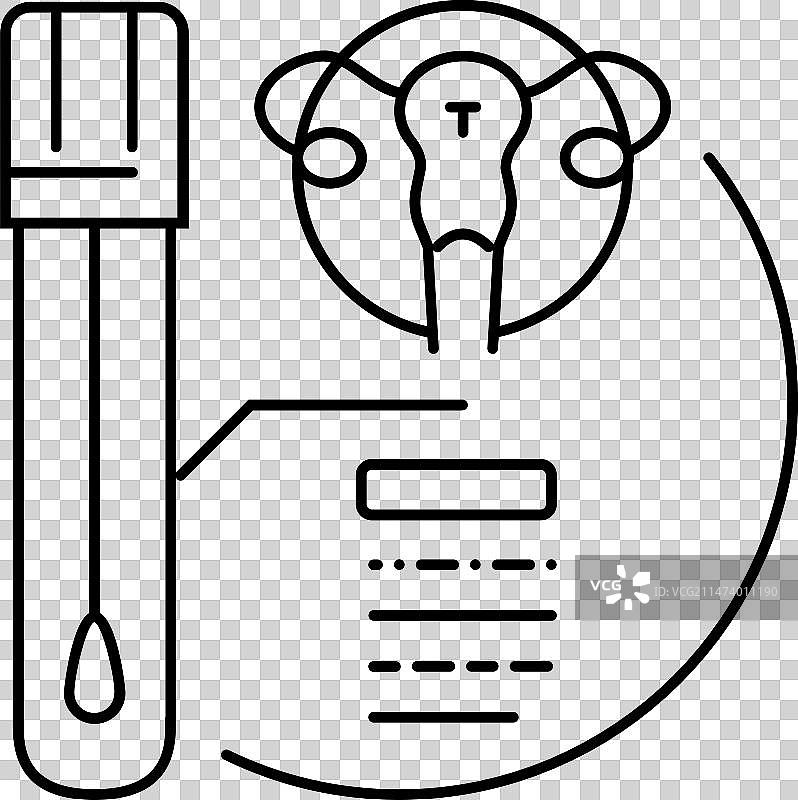 巴氏涂片妇科线条图标图片素材