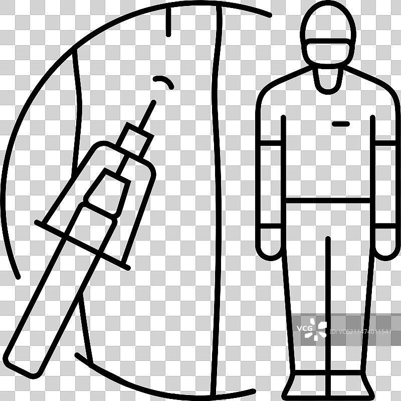 抽血师抽血线性图标图片素材