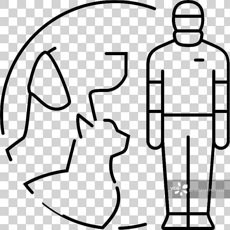 兽医技师动物线性图标图片素材