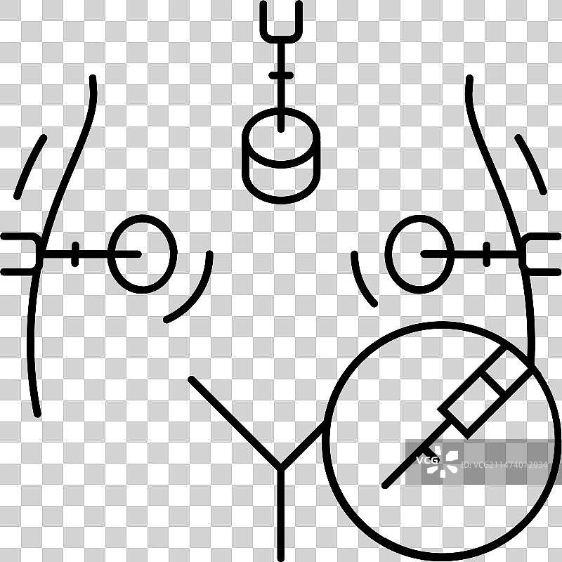 腹腔镜手术线性图标图片素材