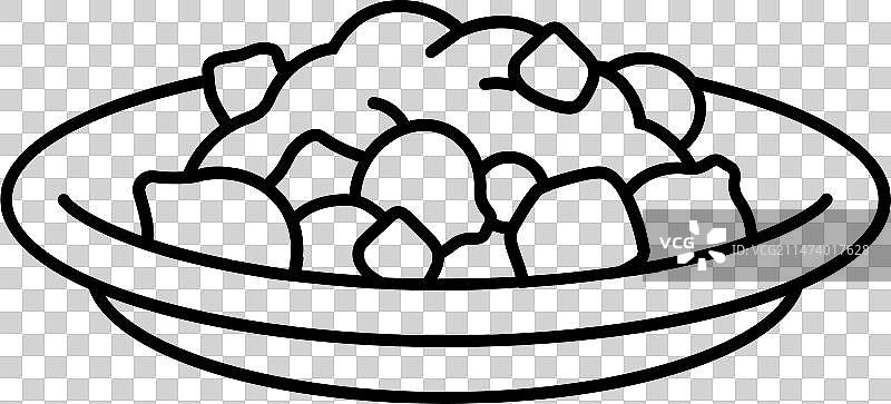 法式勃艮第红酒炖牛肉线条图标图片素材