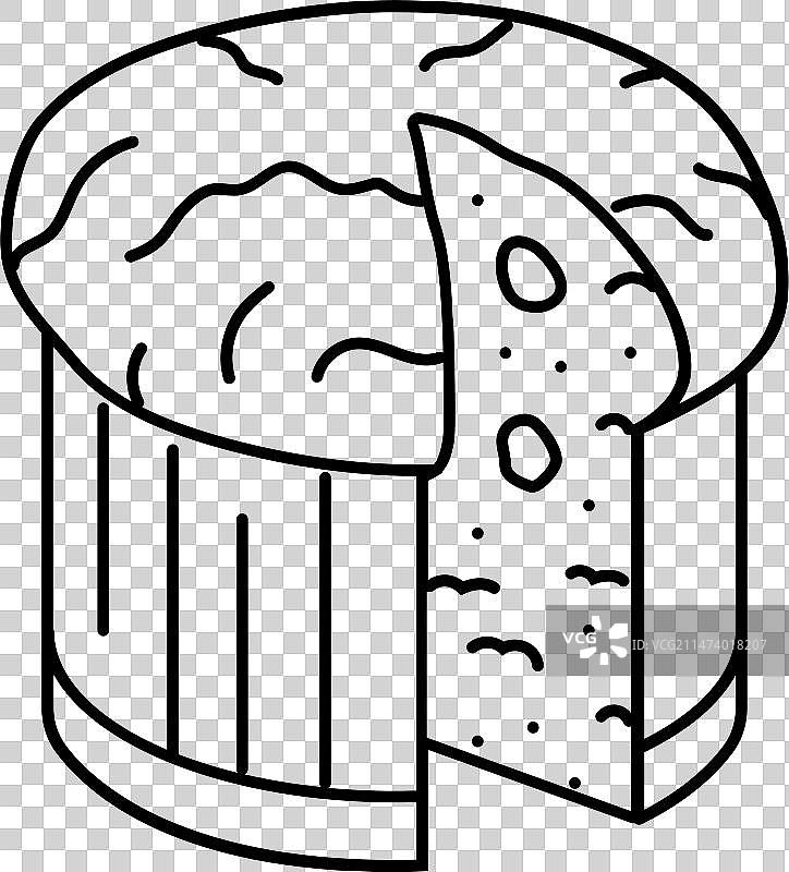 意大利美食意式圣诞面包线条图标图片素材