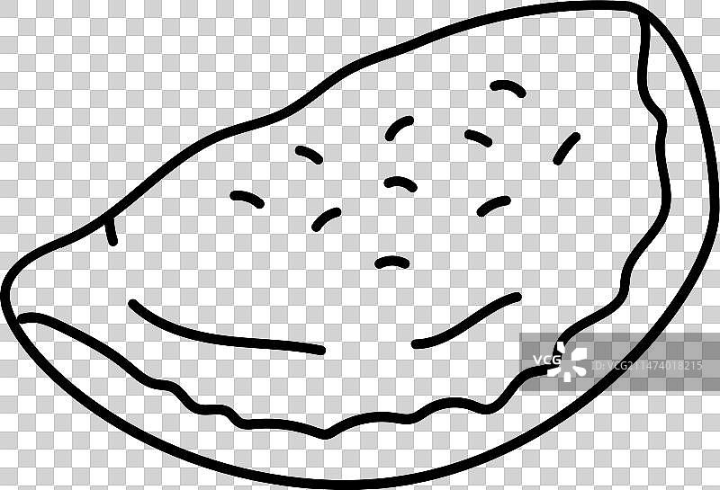 意式卡尔佐内披萨线条图标图片素材