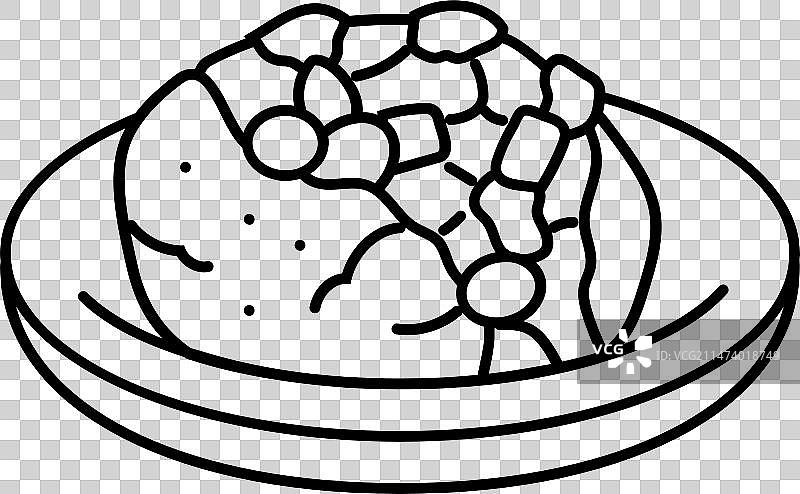 土耳其烤土豆美食线性图标图片素材